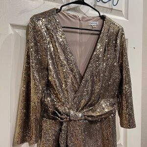 Gold Sequin Calvin Klein dress size 10